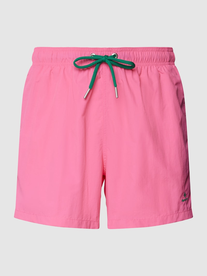 Badehose mit Label-Stitching in pink