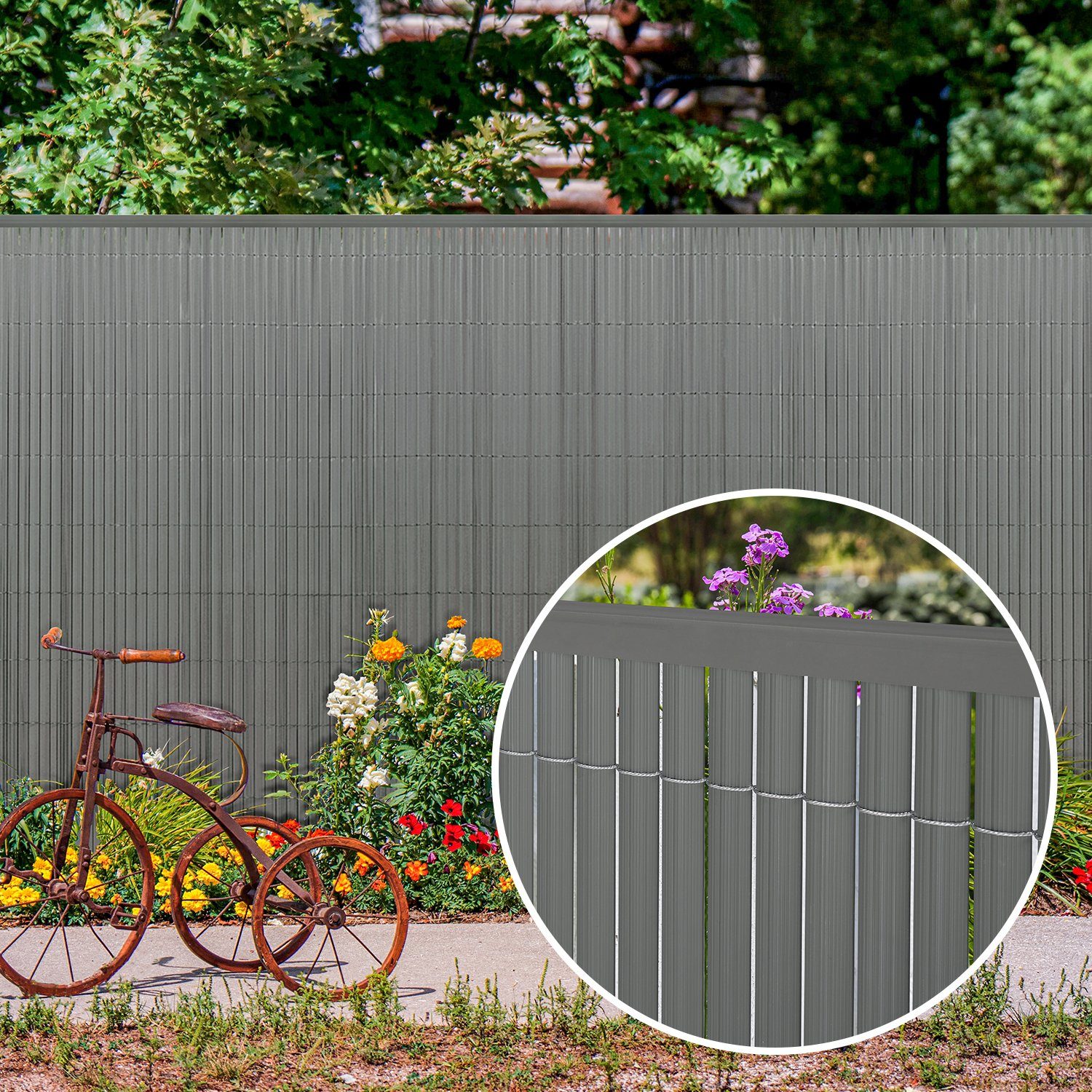 Sekey Balkonsichtschutz PVC Abschlussleiste Abdeckprofil für Sichtschutzmatten, 5 x 1 m Länge Sichere Befestigung und Kantenverstärkung der PVC Sichtschutzmatte