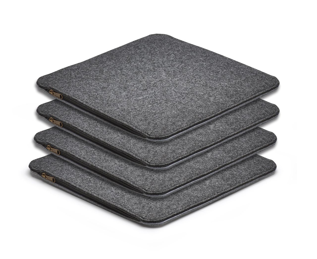 Weles AMARE Sitzkissen Filz , 35 x 35 cm , 4er-Set dunkelgrau / hellgrau
