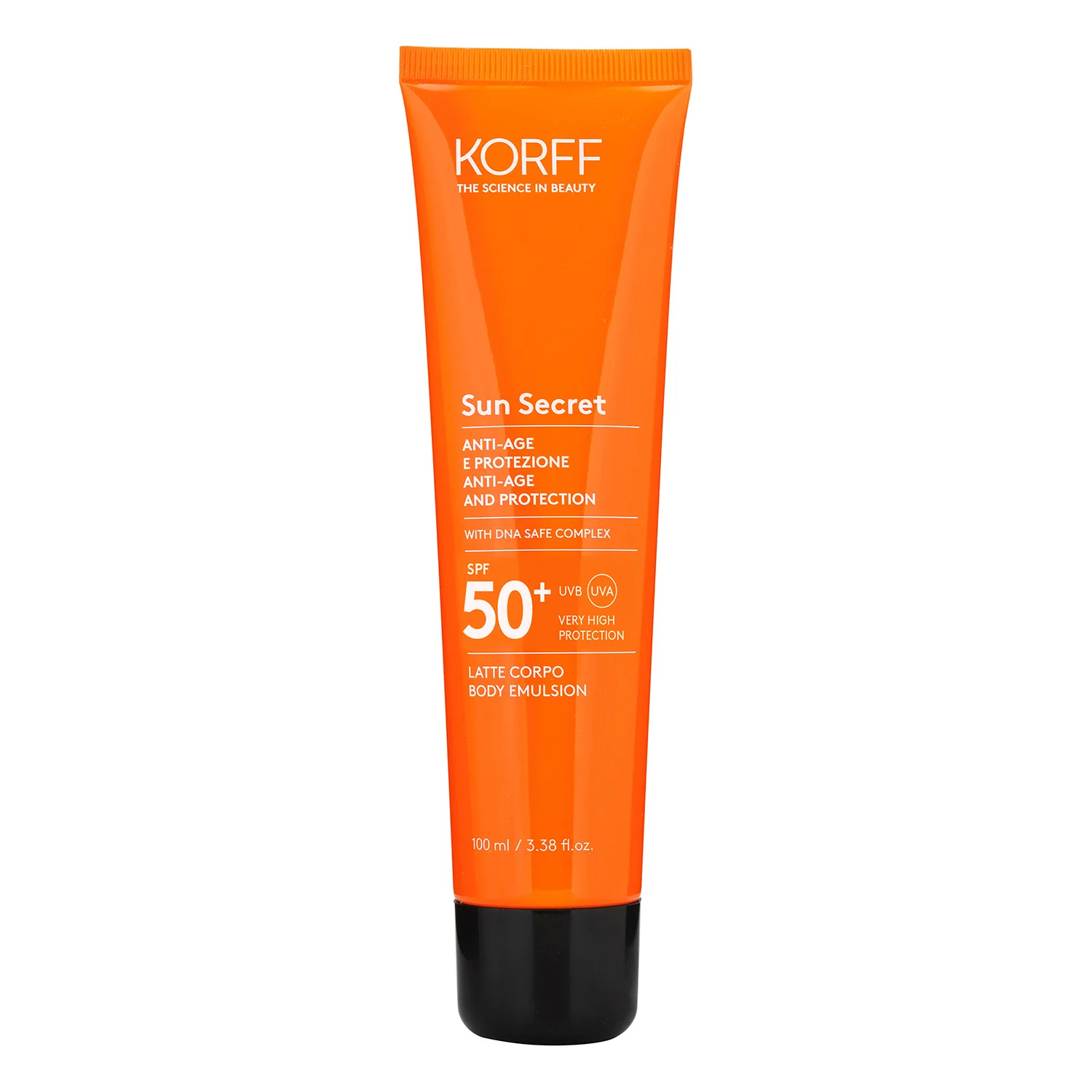 Sun Secret Leche Solar Protectora y Antiedad SPF50+ - Leche solar corporal de alta protección.