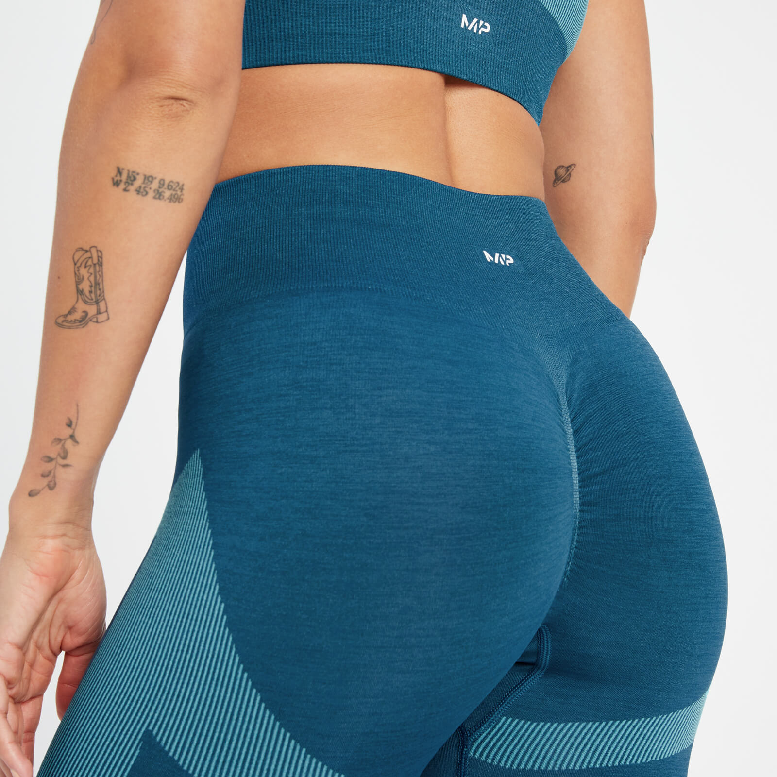 Legging sans coutures avec effet froncé MP Impact pour femmes – Bleu sarcelle
