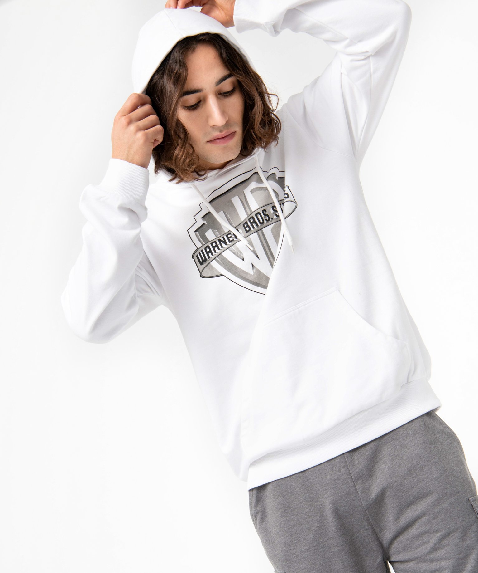 Sweat homme en molleton doux imprimé - Warner Bros blanc | GEMO