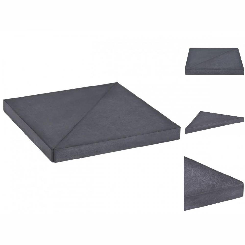 vidaXL Schirmhalter Sonnenschirm-Gewichtsplatte Schwarz Granit Quadratisch 15 kg