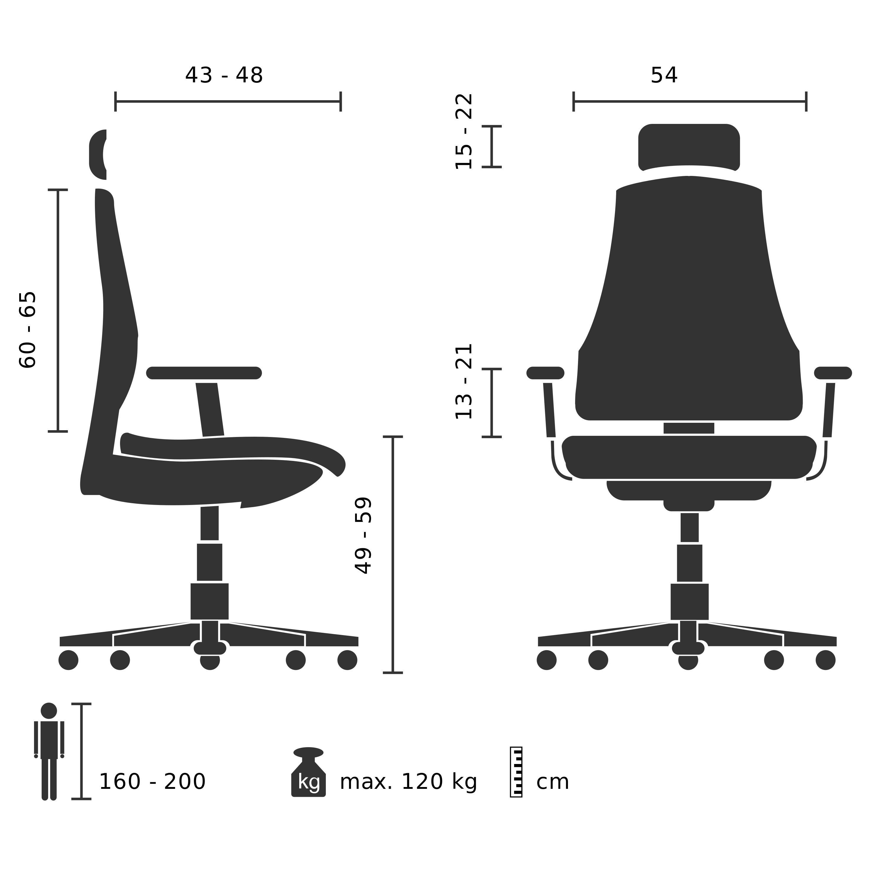 hjh OFFICE Drehstuhl Luxus Chefsessel ERGO-U2 L Leder (1 St), Bürostuhl ergonomisch