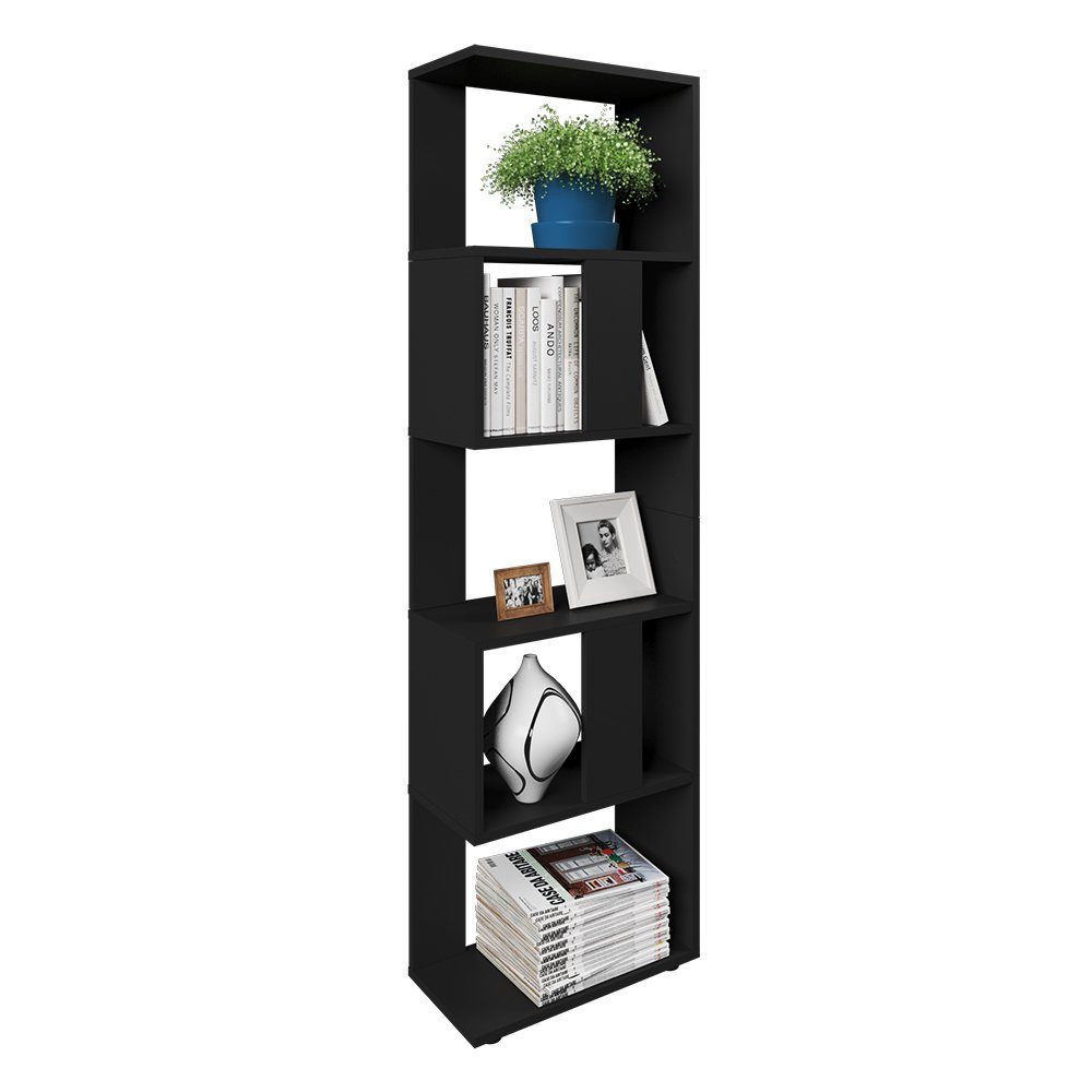 Vicco Raumteiler Standregal Bücherregal klein 5 Fächer Schwarz