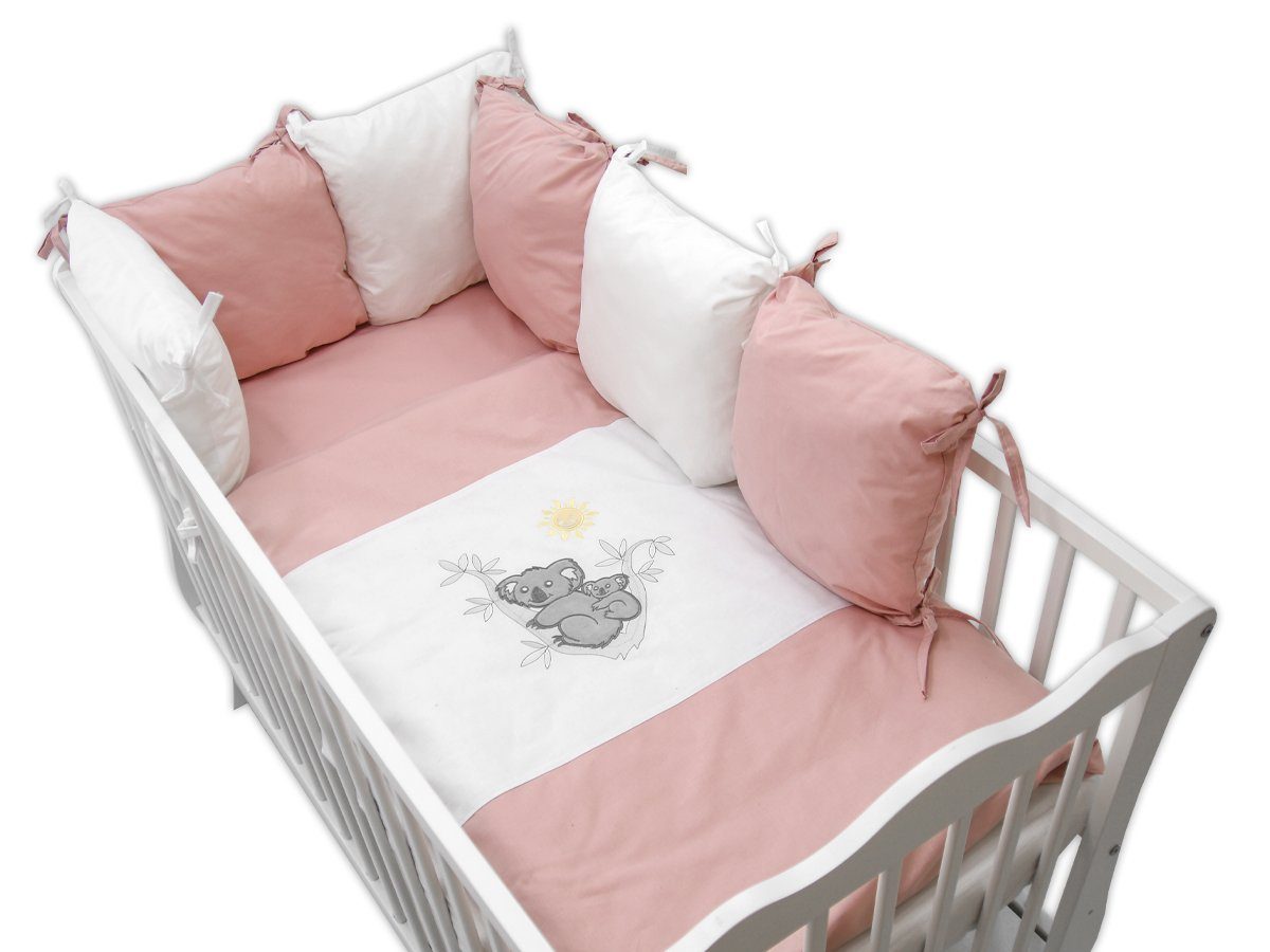Kinderbettwäsche 8-teilig: Babybettwäsche mit Stickerei 100x135 cm+40x60 cm, Welt der Träume, Made in Europe