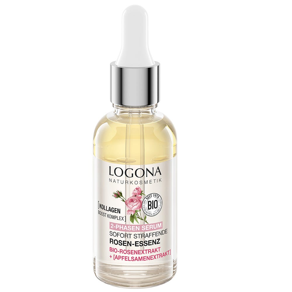 LOGONA Moisture Lift 2-Phasen Serum Rosen-Essenz Bio-Rosenextrakt & Bio-Apfelextrakt 30 ml