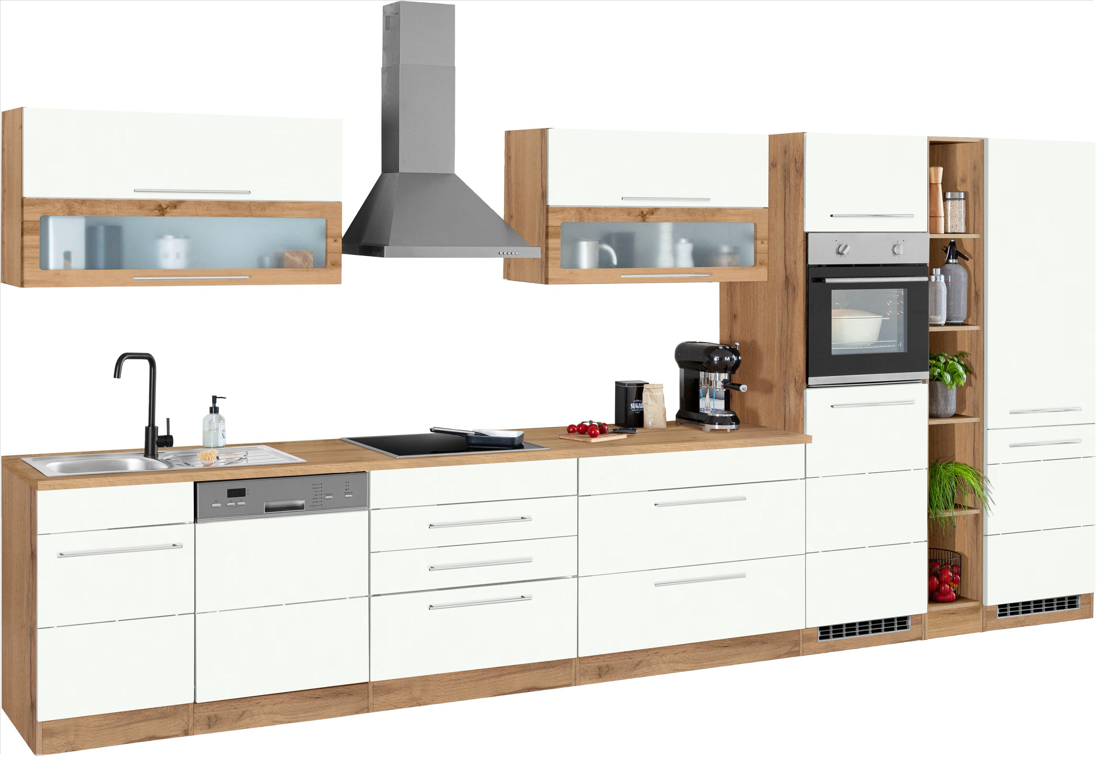 HELD MÖBEL Küchenzeile Wien, Breite 440 cm, wahlweise mit E-Geräten und Induktion