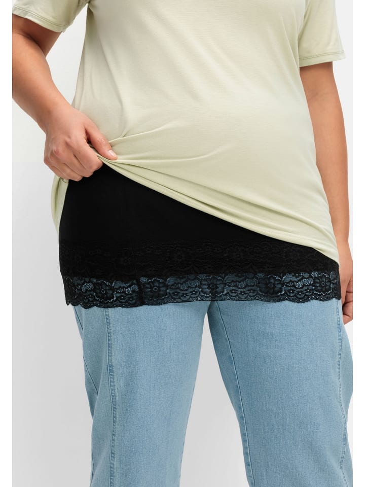 sheego Shirt-Verlängerung in schwarz günstig kaufen