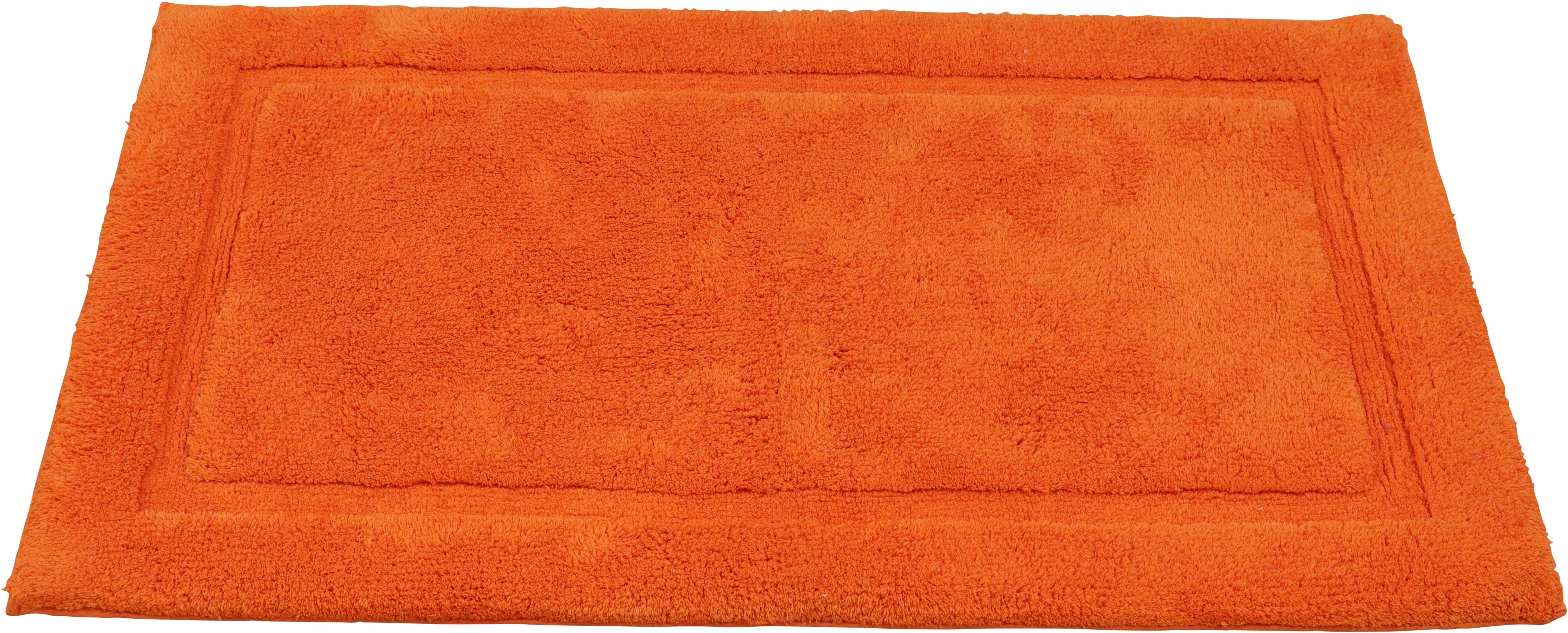 Badematte Weida Leonique, Höhe 14 mm, fußbodenheizungsgeeignet, schnell trocknend, strapazierfähig, Baumwolle, rechteckig, Badteppich, einfarbige Badematten aus recycelter Baumwolle mit Bordüre
