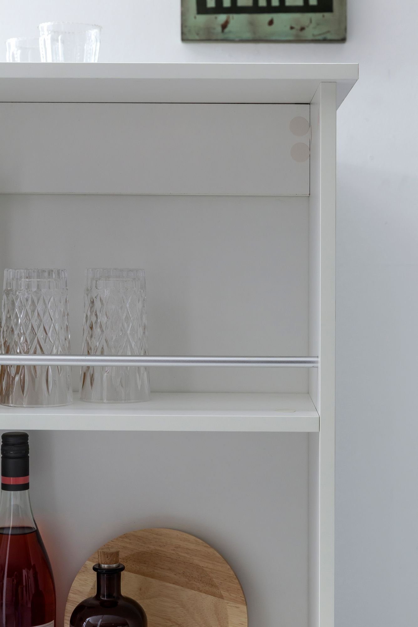 Wohnling Tresentisch WL5.732 (Weiß 120 x 107,5 x 60 cm, Stehtisch Spanplatte), Bartisch mit Regal, Küchenbartisch Rechteckig