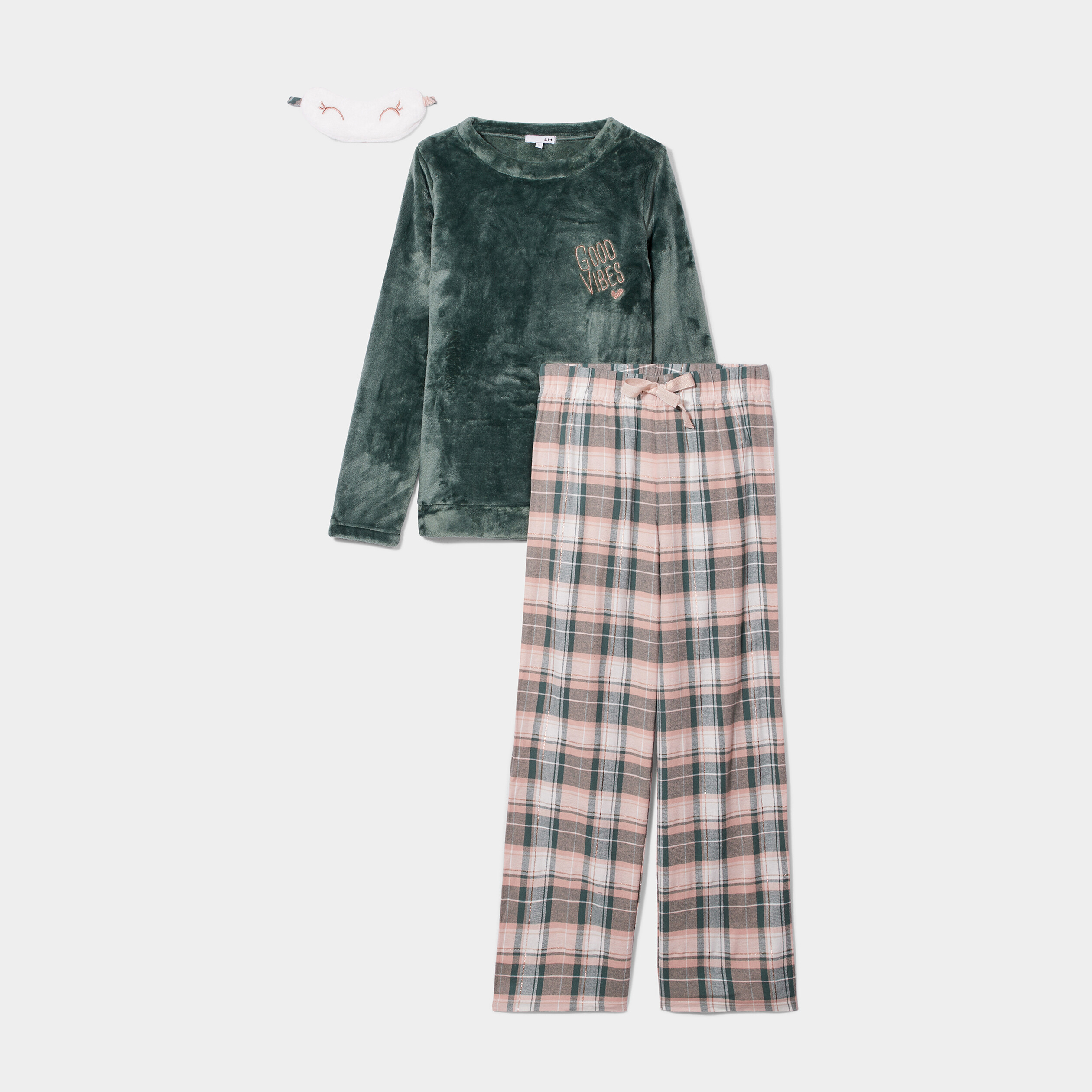 Ensemble pyjama 3 pièces rose femme | La Halle