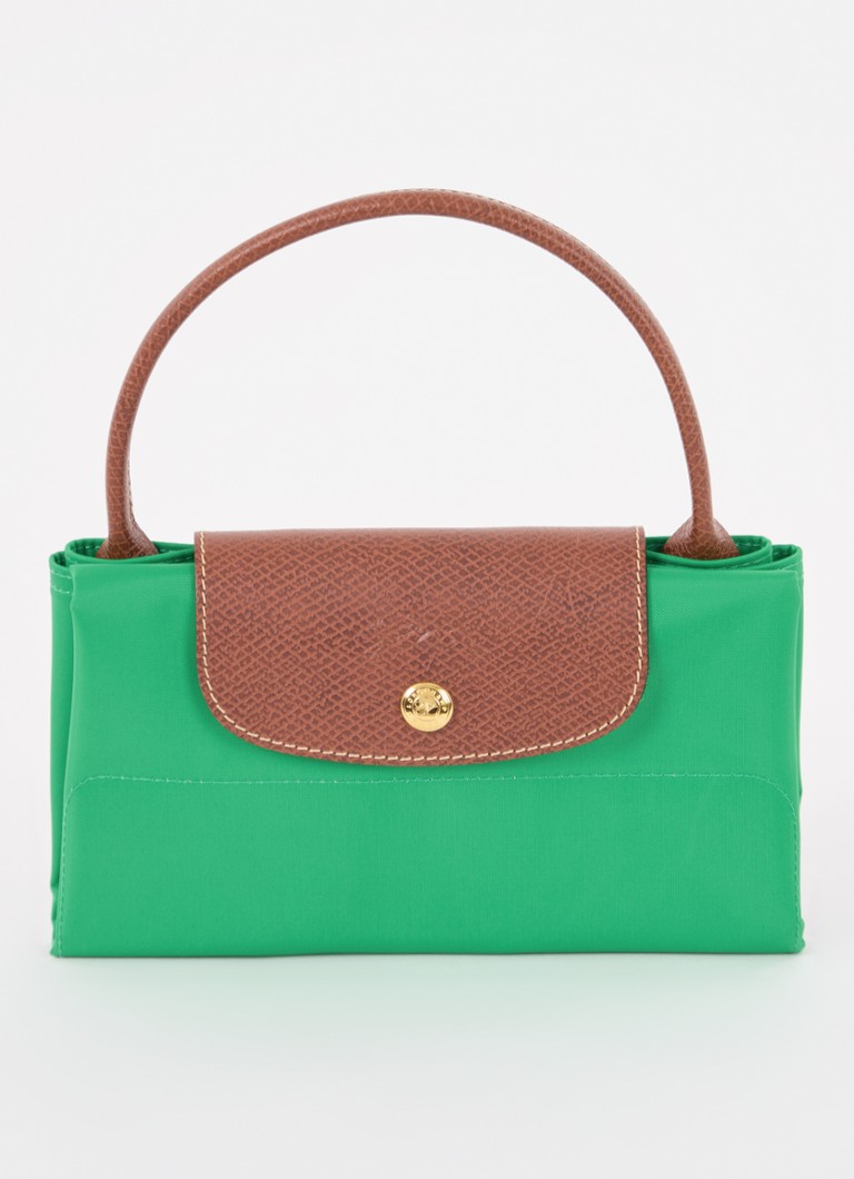 Geantă Longchamp Le Pliage Original, mărimea M, cu detalii din piele.