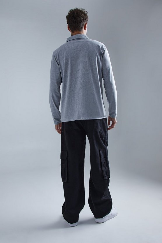 Jersey-Overshirt mit verdeckter Knopfleiste