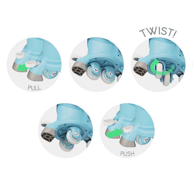 Rollers d’apprentissage Twista skate 24/27 avec set de protection Yvolution