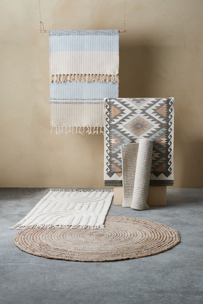 BIERK rug 70x140 beige-blue