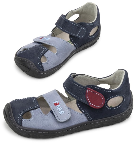 Fare Bare |vA ~ Leder Sandale ~ Hellblau/Dunkelblau