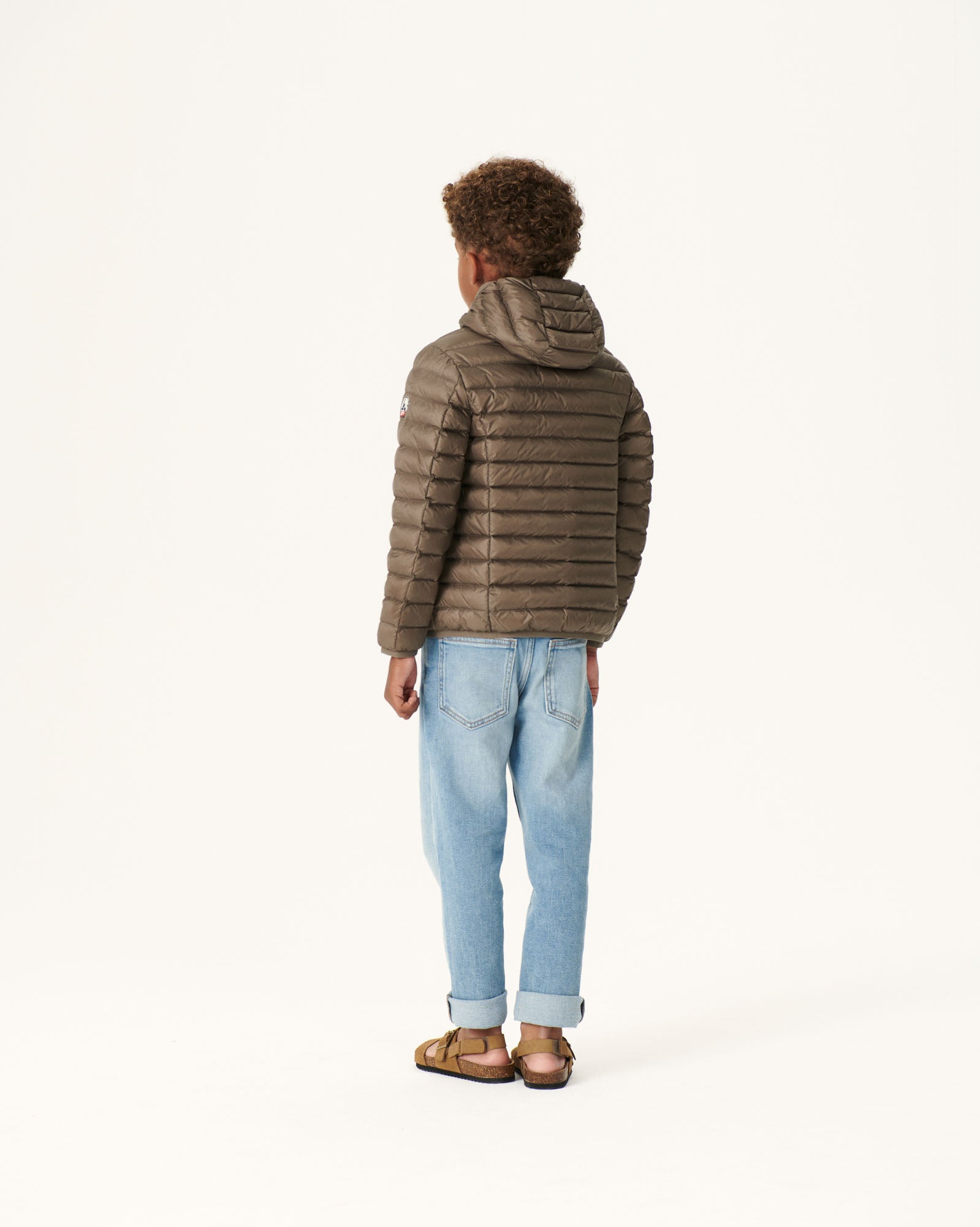 Doudoune légère à capuche enfant Taupe Hugo