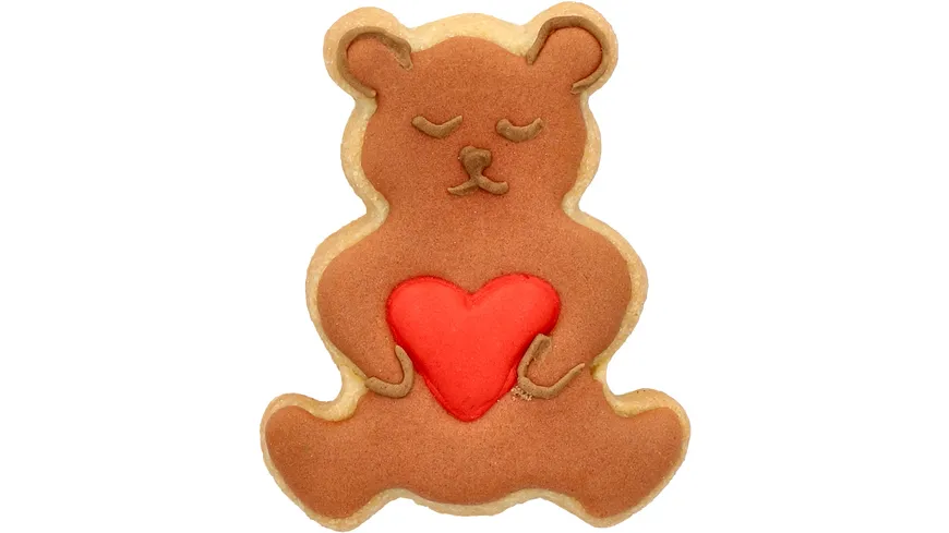 RBV BIRKMANN Ausstechform Teddybär mit Herz 6cm