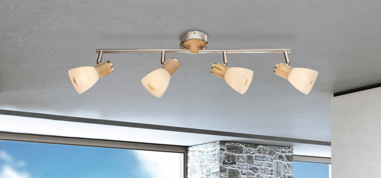 Globo Lighting - GYLFI - Strahler Metall Nickel matt, 4x E14