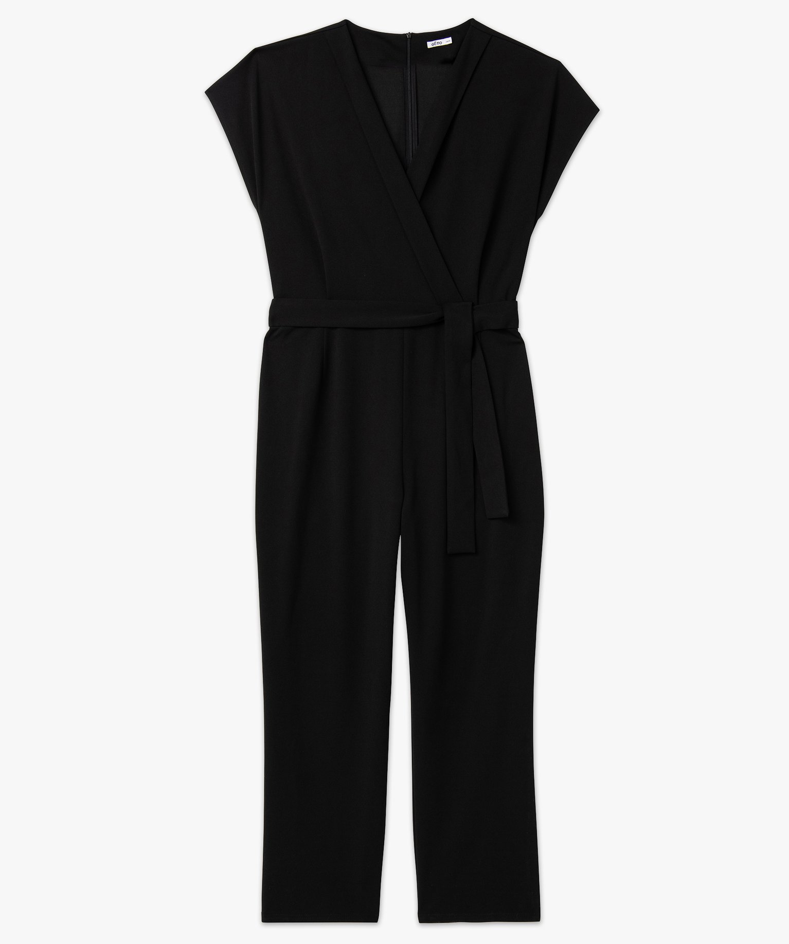 Combinaison pantalon à manches courtes femme grande taille noir | GEMO