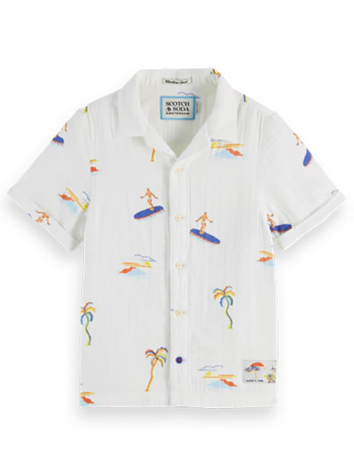 Scotch & Soda Hemd in Weiß/ Gelb günstig kaufen