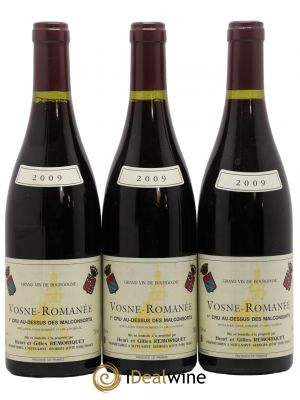 Vosne-Romanée 1er Cru Au Dessus des Malconsorts Gilles Remoriquet  2009 - Lot de 3 Bouteilles