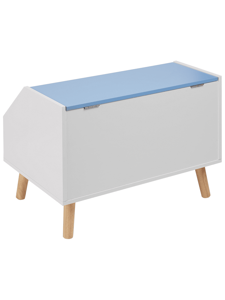 Beliani Sideboard CASPER in Blau/Weiß/Heller Holzfarbton - (W) 60 x (H) 43 x (L) 41 cm günstig kaufen onesize