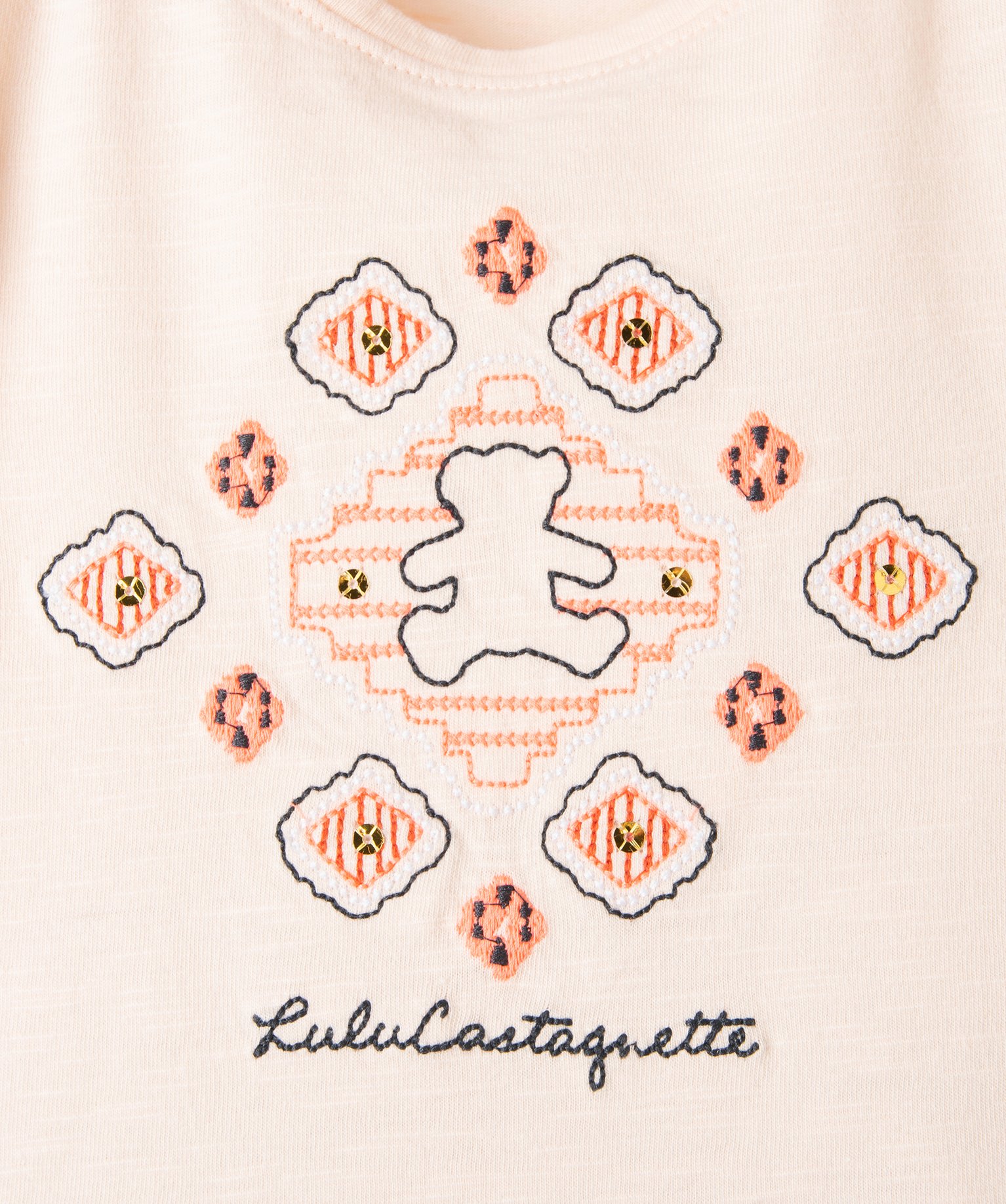 Tee-shirt bébé fille avec logo brodé – LuluCastagnette orange | GEMO
