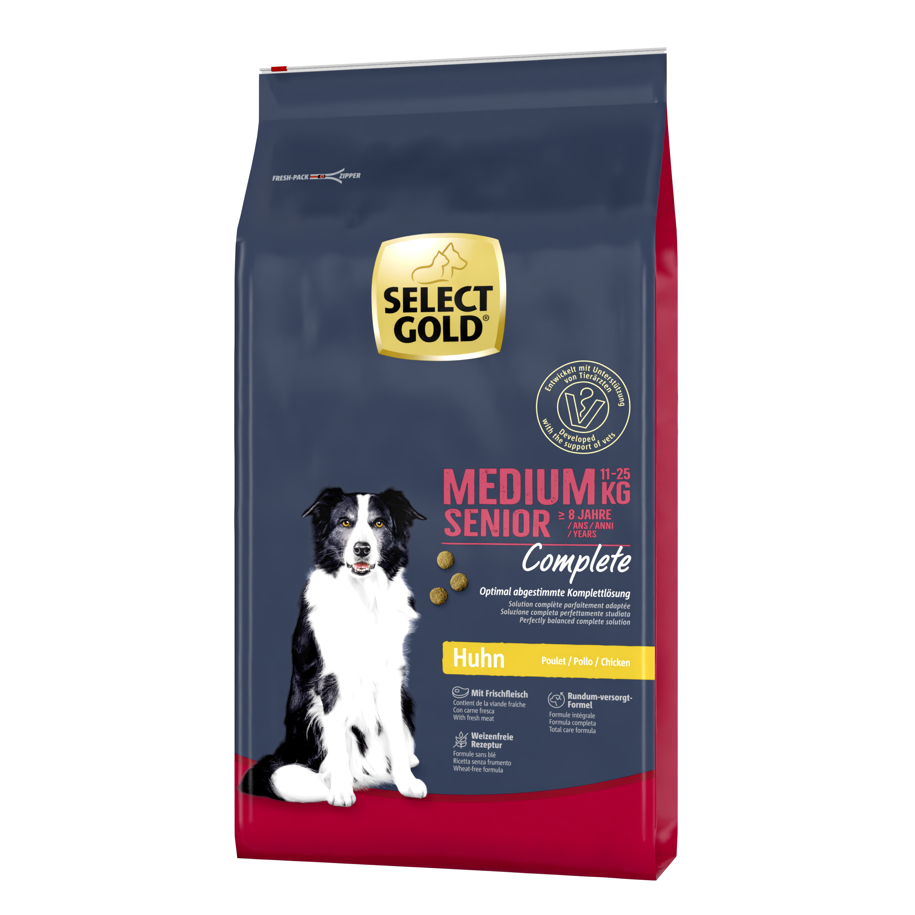 SELECT GOLD Hundetrockenfutter SELECT GOLD Complete Medium Senior Huhn 12 kg