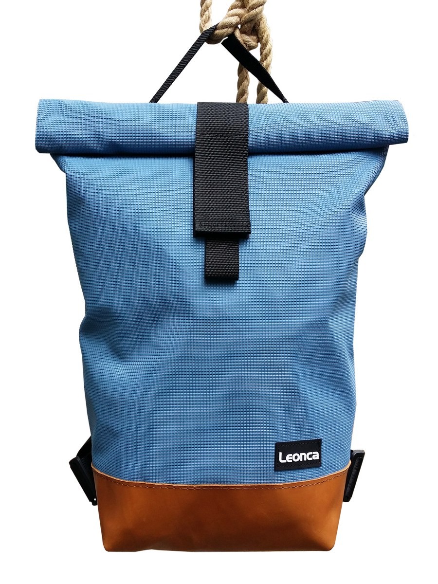 LEONCA Handtaschen blau Rollrucksack Turnmatte & Turnbockleder M