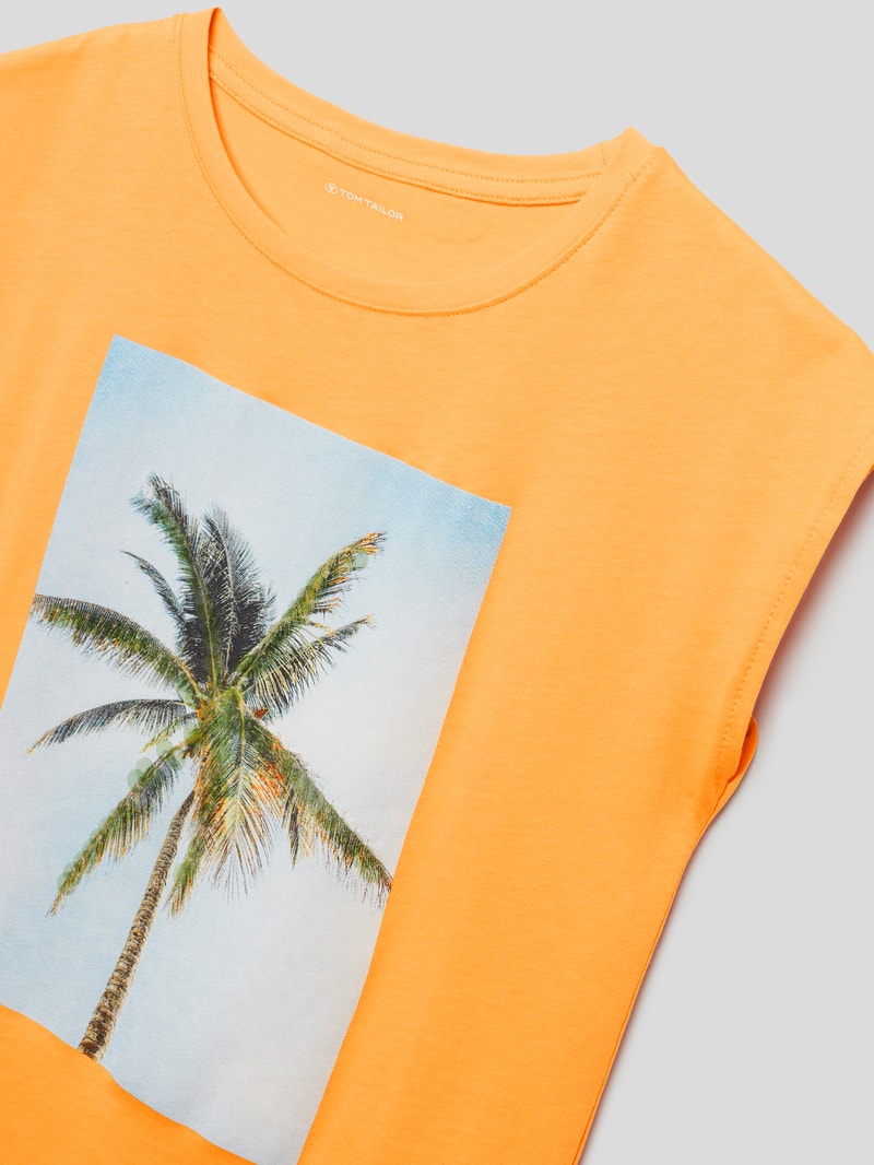 T-Shirt mit Motiv-Print in apricot