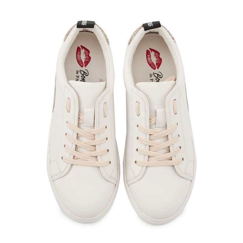 Baskets en cuir Betty lezard metallic rose gold