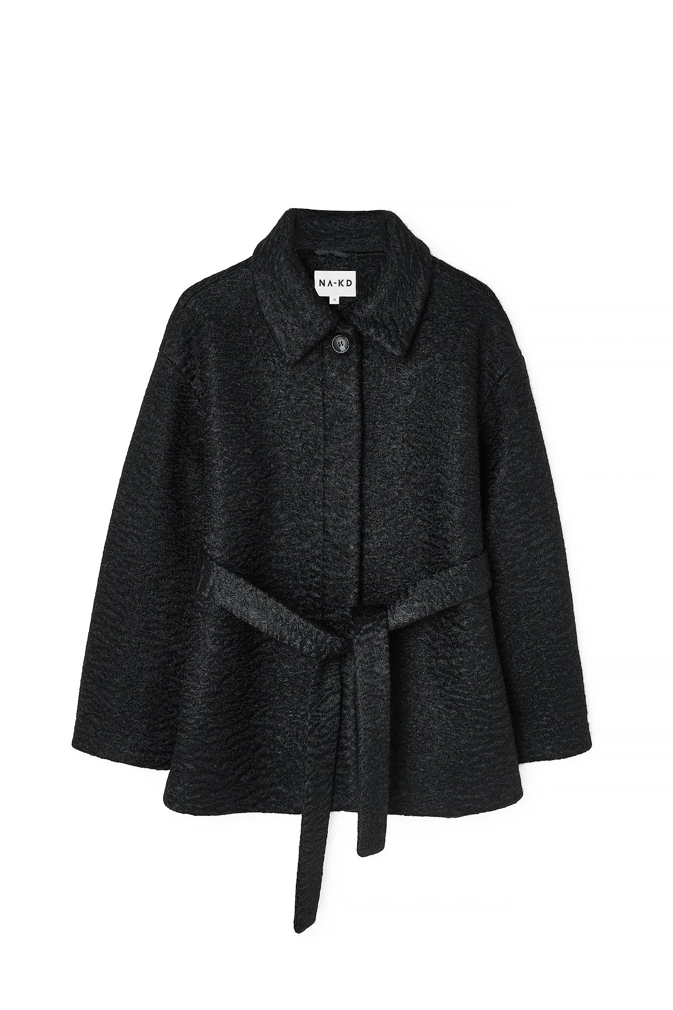 Strukturierte Jacke mit Gürtel