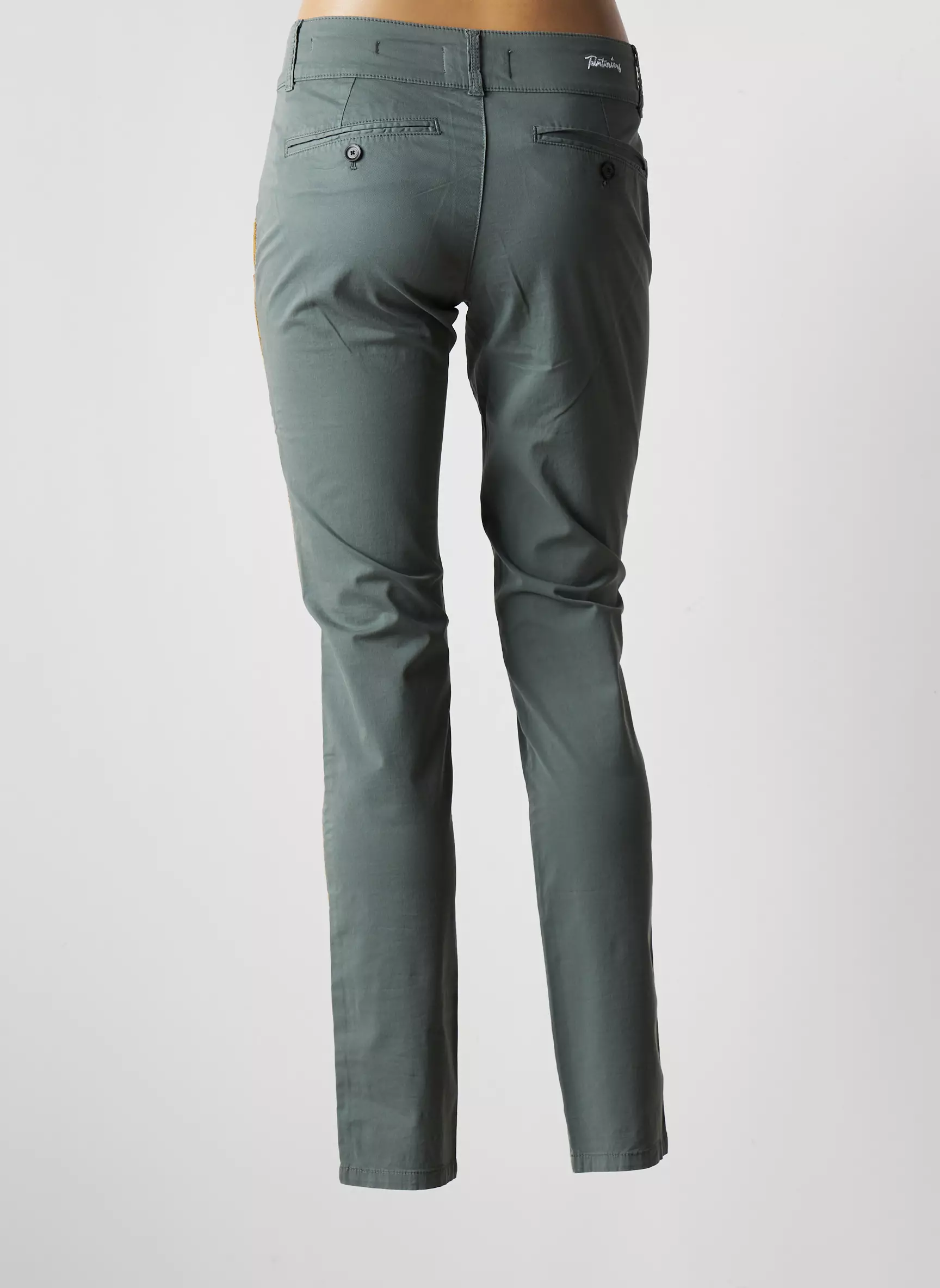 Les Teinturiers Pantalons Chino Femme couleur vert
