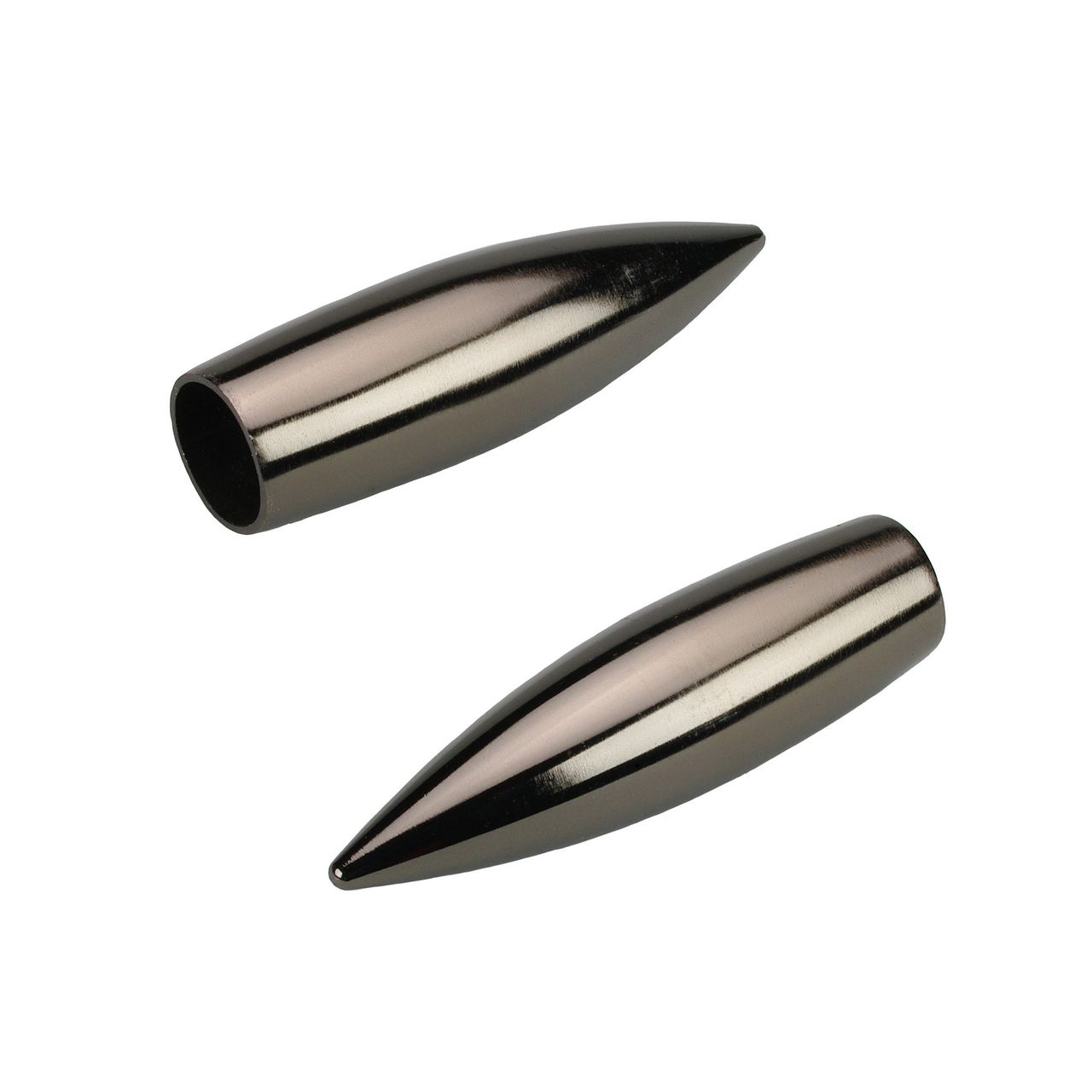 Bella Casa Endstück Endknopf für Stilstange Gardinenstange Profilrohr 16 mm Ø, Bullet, titan