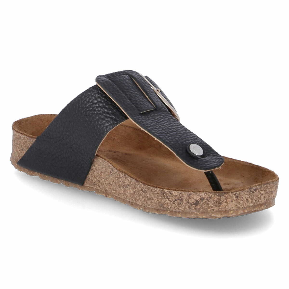 HAFLINGER Klassische Sandalen schwarz 2021 Round Buckle Corinna