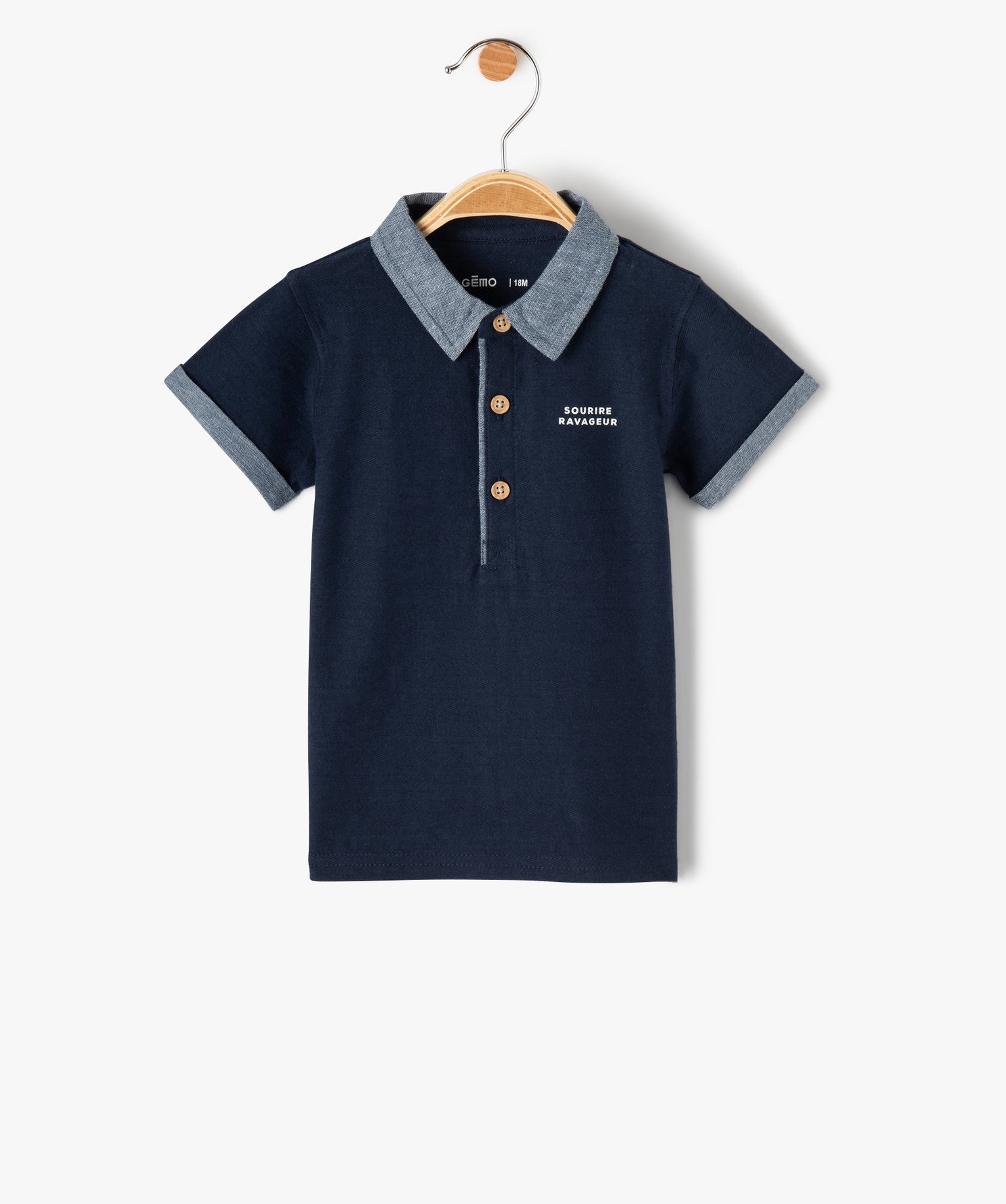Polo bébé Garçon à manches courtes avec détails contras... marine | GEMO