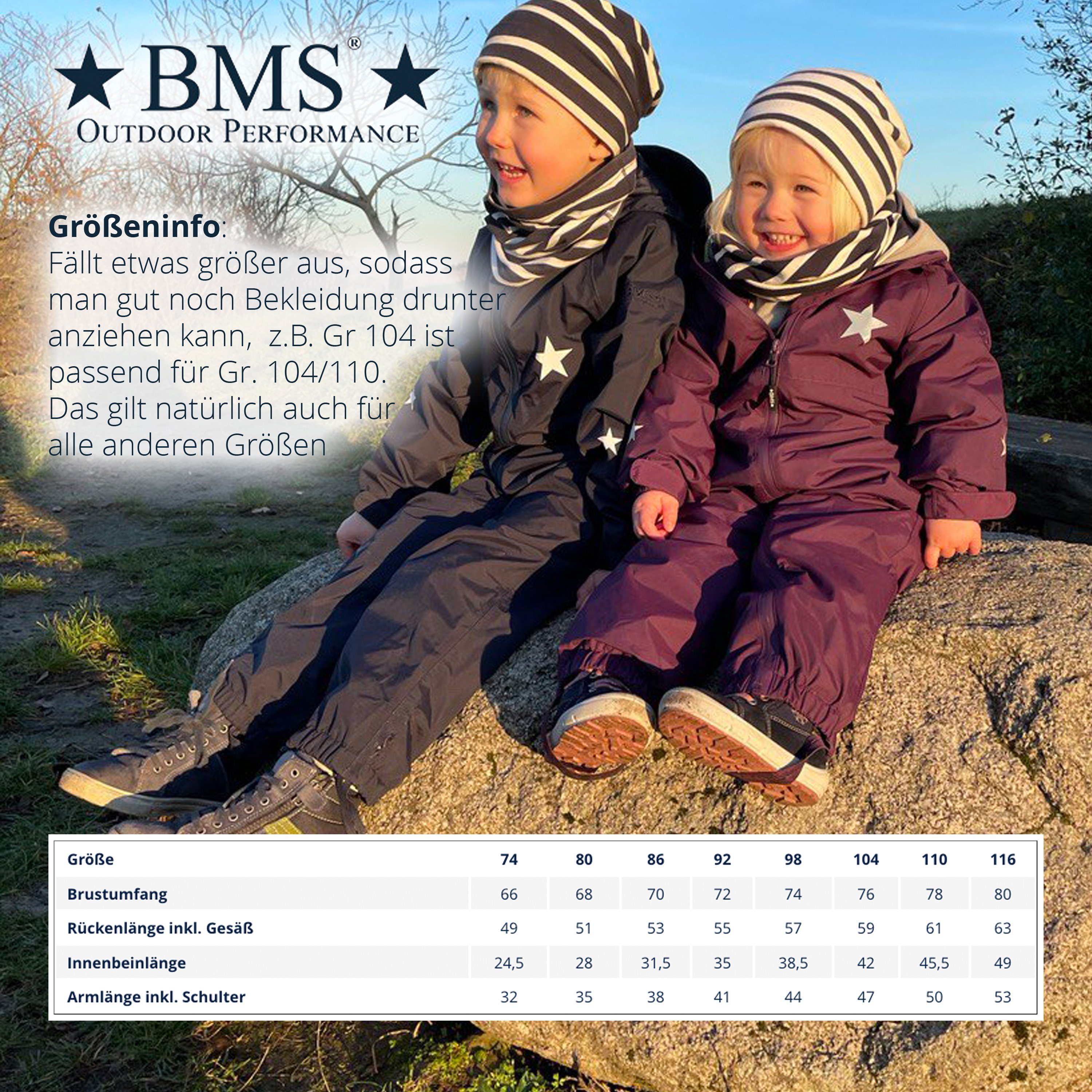 BMS Schneeoverall BMS Schneeanzug - 100% wasserdicht & atmungsaktiv mit SORONA AURA Wattierung besonders warm und leicht