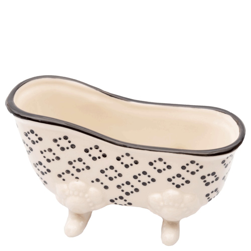 La savonnerie de nyons Porte-Savon Baignoire Pattern Noir Porte-savon