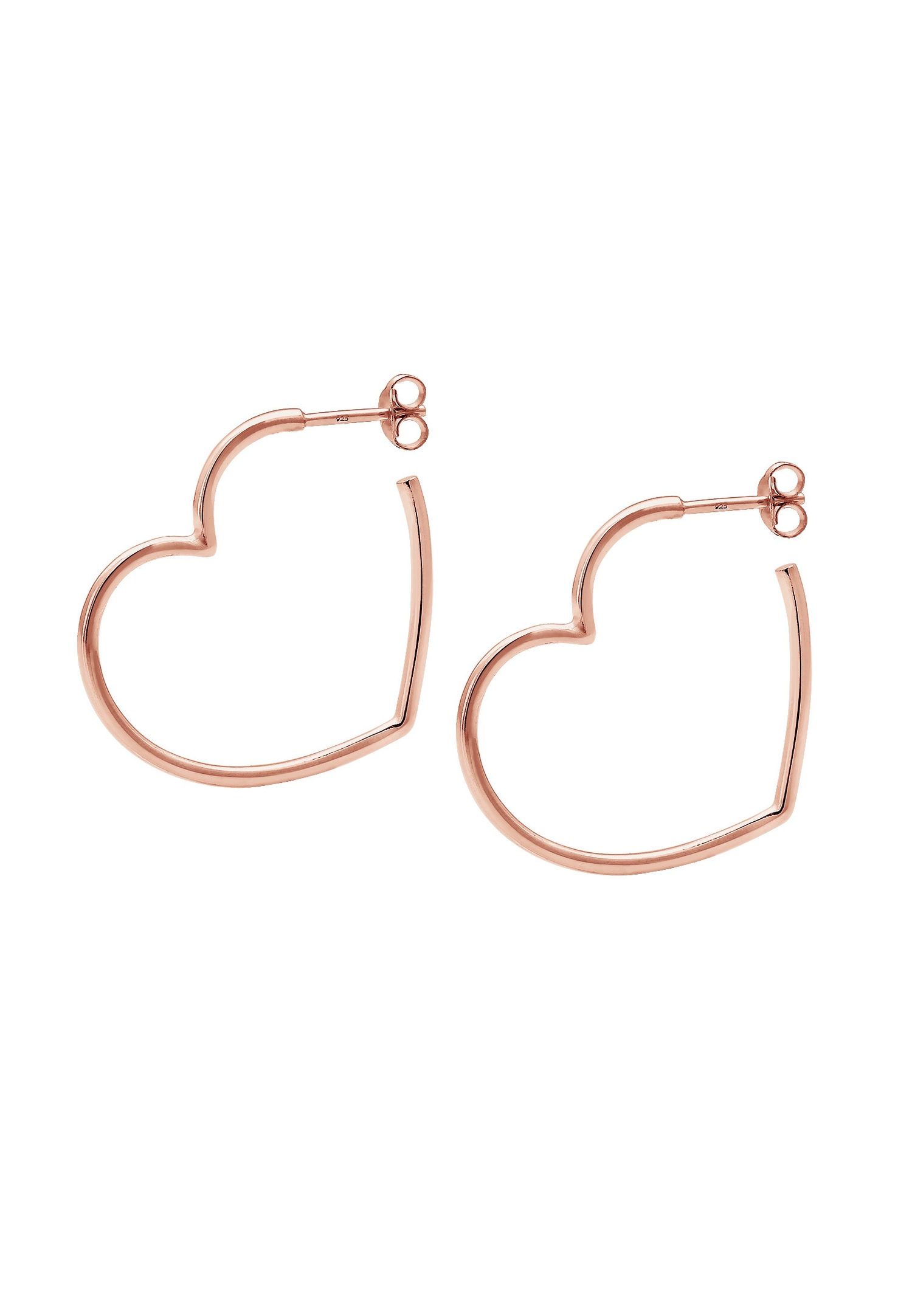 Pendientes criollos Elli para mujer con corazón de filigrana en plata de ley 925