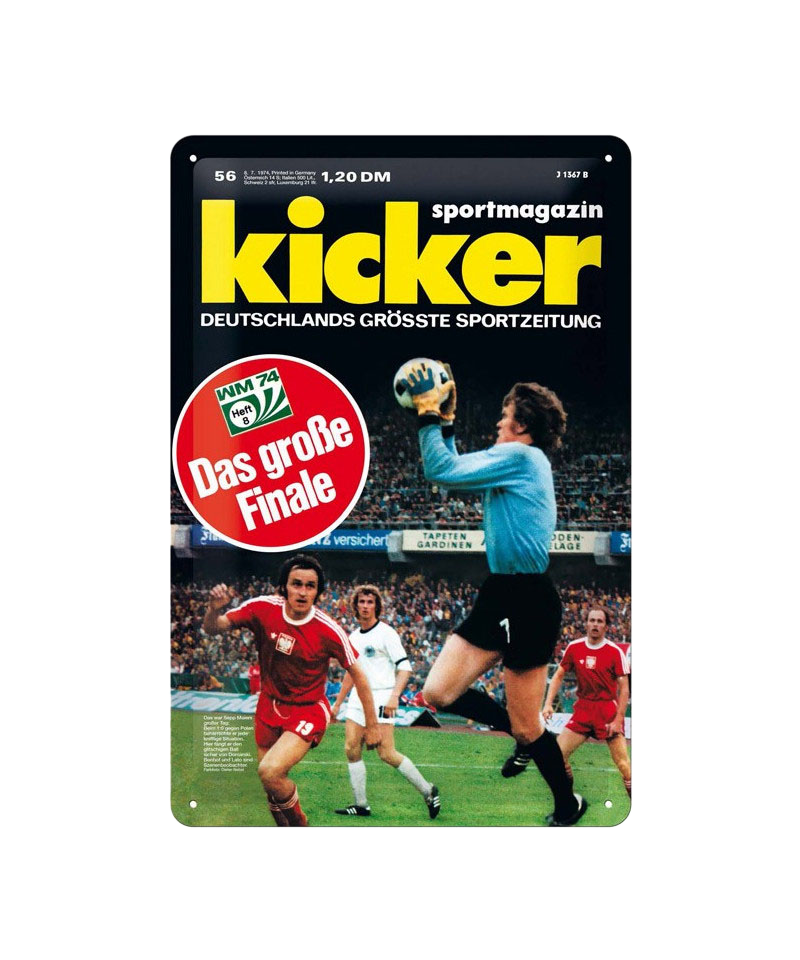 kicker Retro-Blechschild 1974