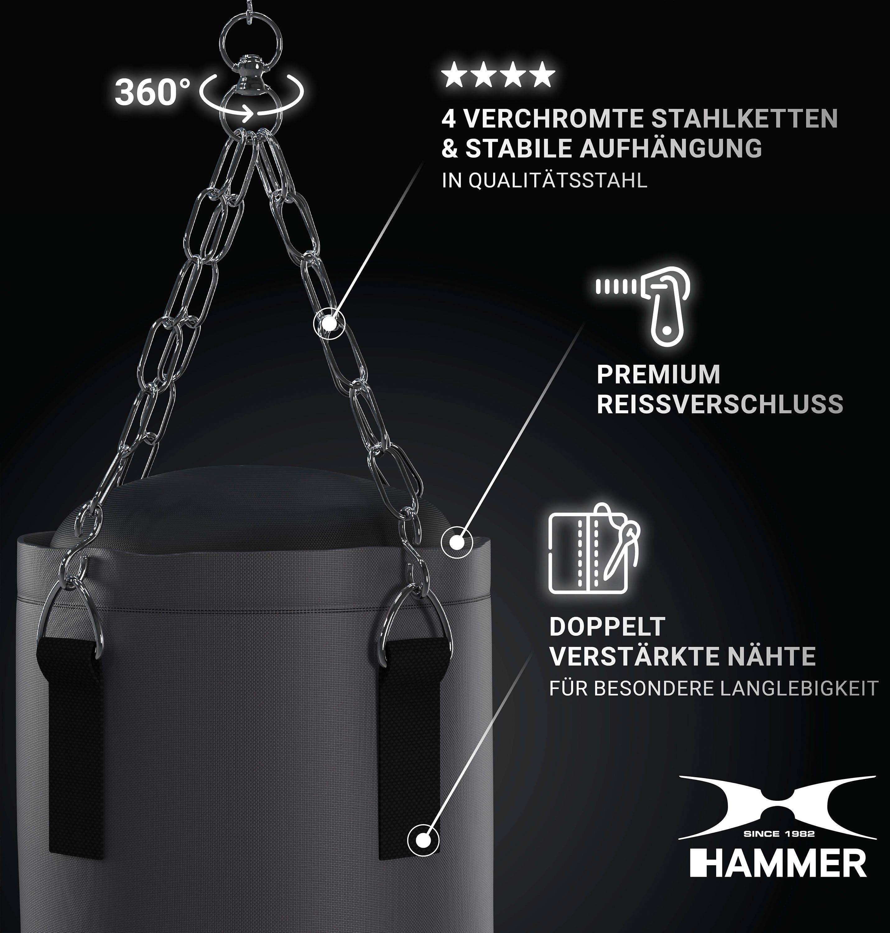 Hammer Boxsack Cobra (Set, mit Boxhandschuhen)