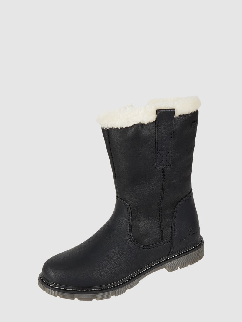 Boots mit Kunstfellfutter in schwarz