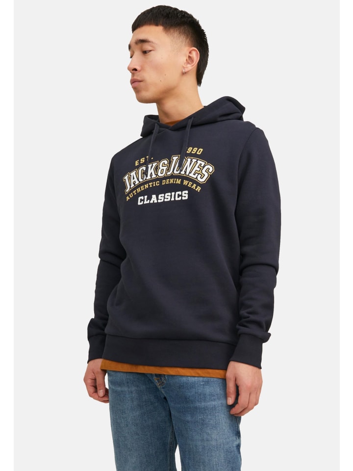 Jack & Jones Hoodie 'Logo' in dunkelblau günstig kaufen