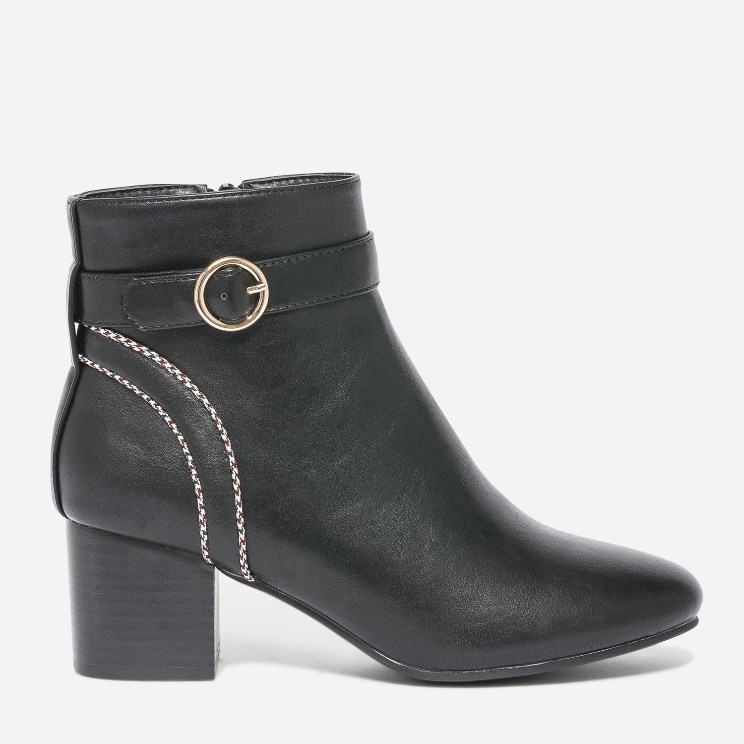 Boots noir avec biais pied-de-poule