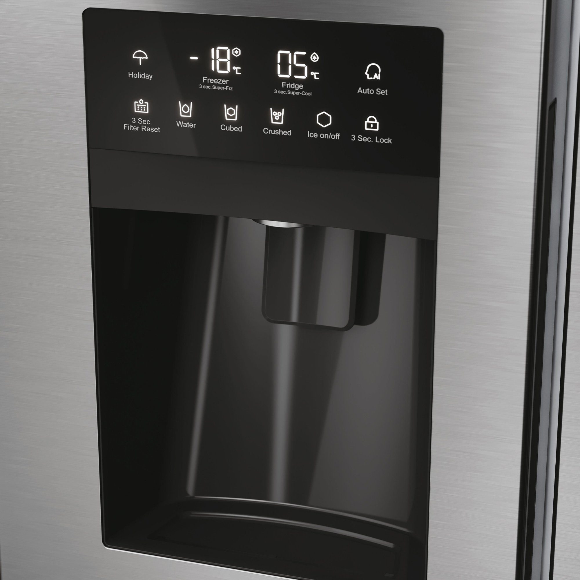 Haier Kühlschrank Edelstahl XL Slim Line HSR5918DIMP, 177,5 cm hoch, 90,8 cm breit, Eiswürfeldispenser, XL Slim Line, Mutli Airflow System, Total NoFrost