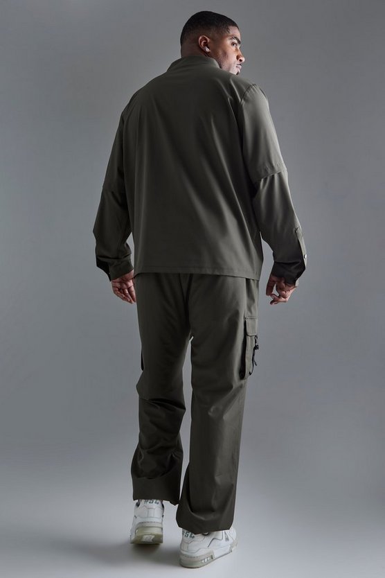Plus Utility-Cargohose mit elastischem Bund