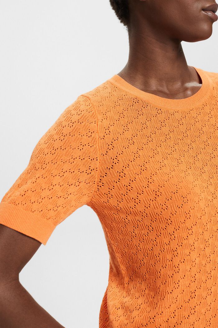Kurzärmliges Pointelle-Shirt