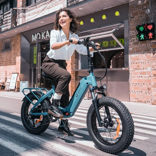 DYU 20 4.0 Fat Tire Electric Bike for Adults, 500W 48V 14AH, LG Battery, Shimano 7-Speed, Foldable E Bike